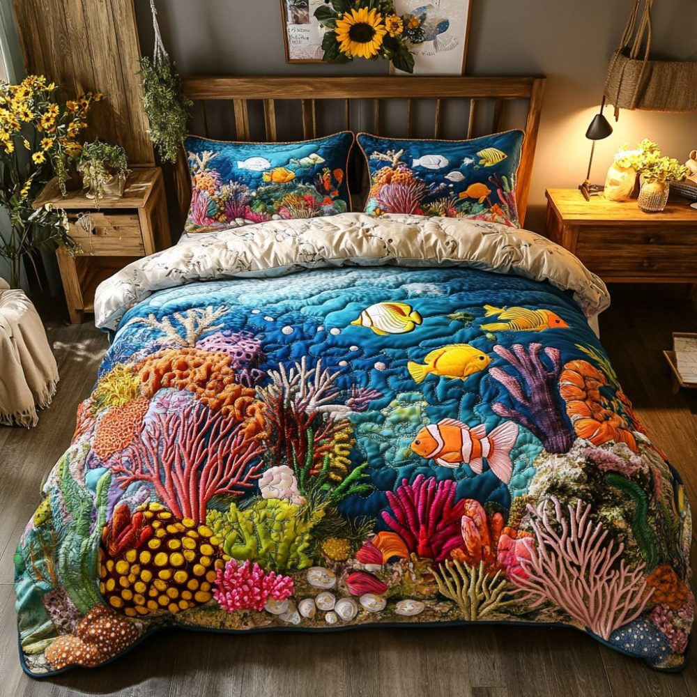 Ocean Breeze 3-Piece Quilted Bedding Set