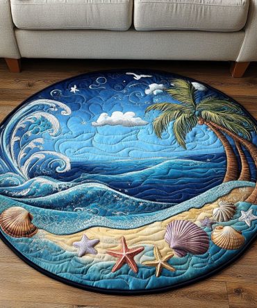 Ocean Breeze Quilted Round Mat