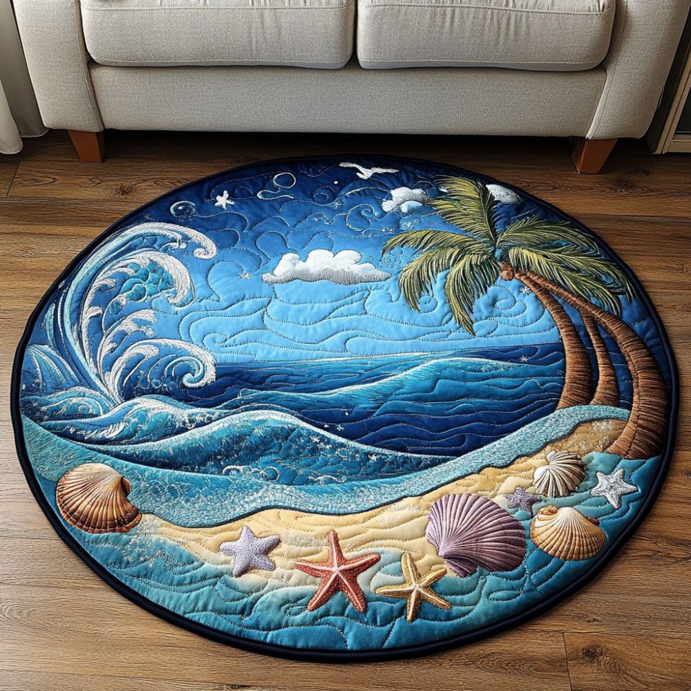 Ocean Breeze Quilted Round Mat