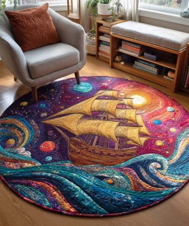 Ocean Breeze Quilted Round Mat