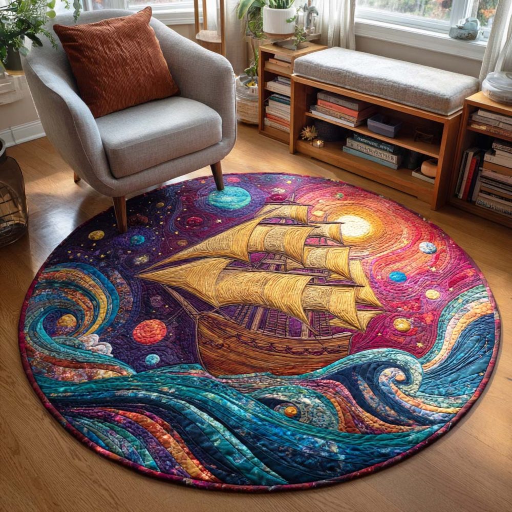 Ocean Breeze Quilted Round Mat