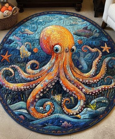 Ocean Breeze Serenity Quilted Round Mat