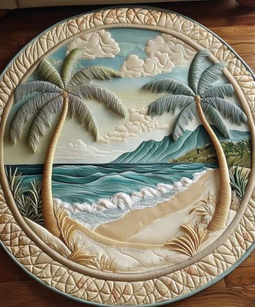 Ocean Embrace Quilted Round Mat