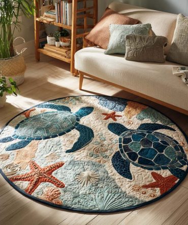 Ocean Embrace Quilted Round Mat