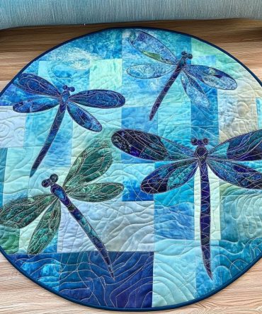Ocean Flutter Quilted Round Mat