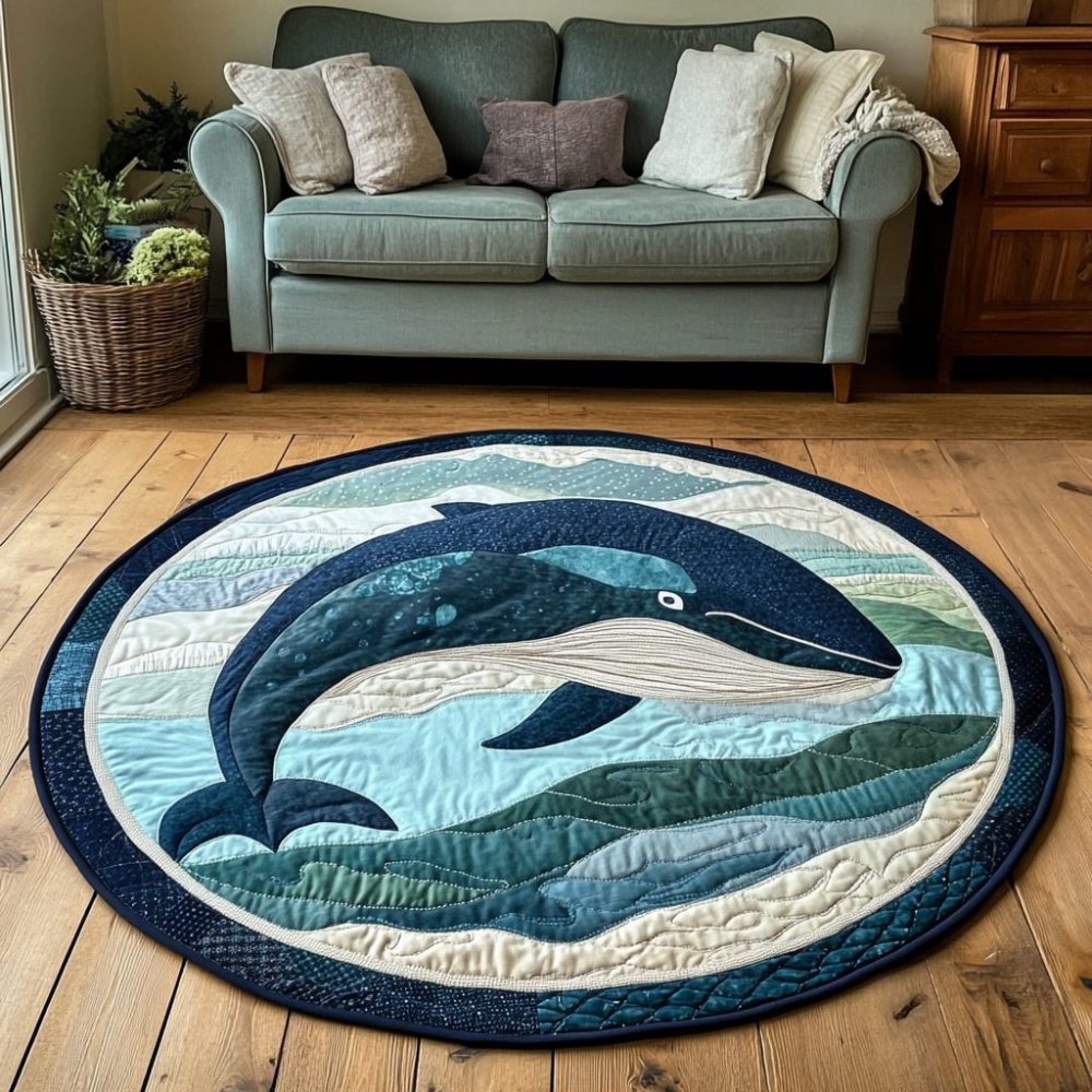 Ocean Giant Quilted Round Mat