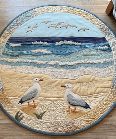 Ocean Glide Quilted Round Mat