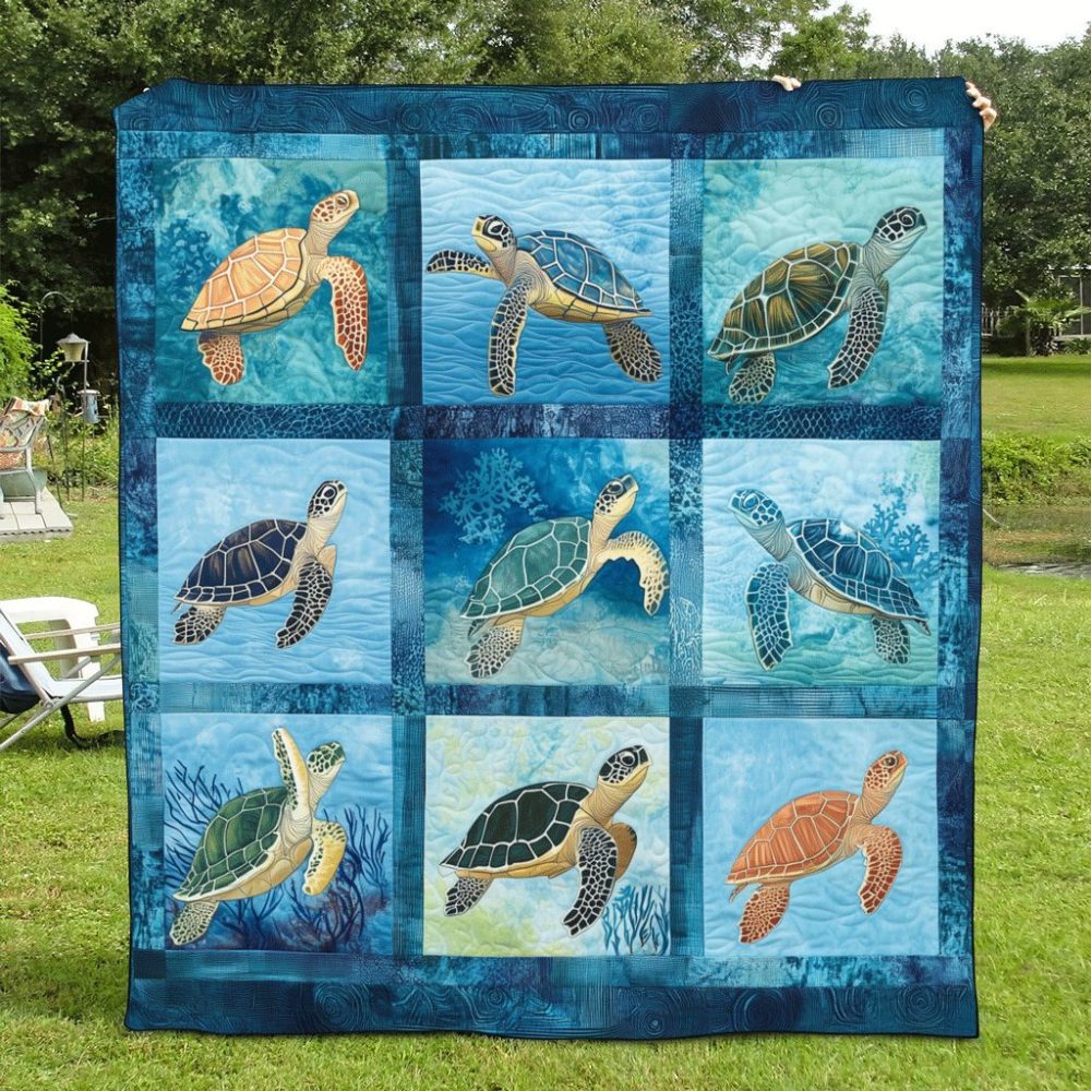 Ocean Harmony Quilted Blanket - Image 2