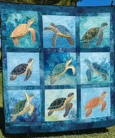 Ocean Harmony Quilted Blanket