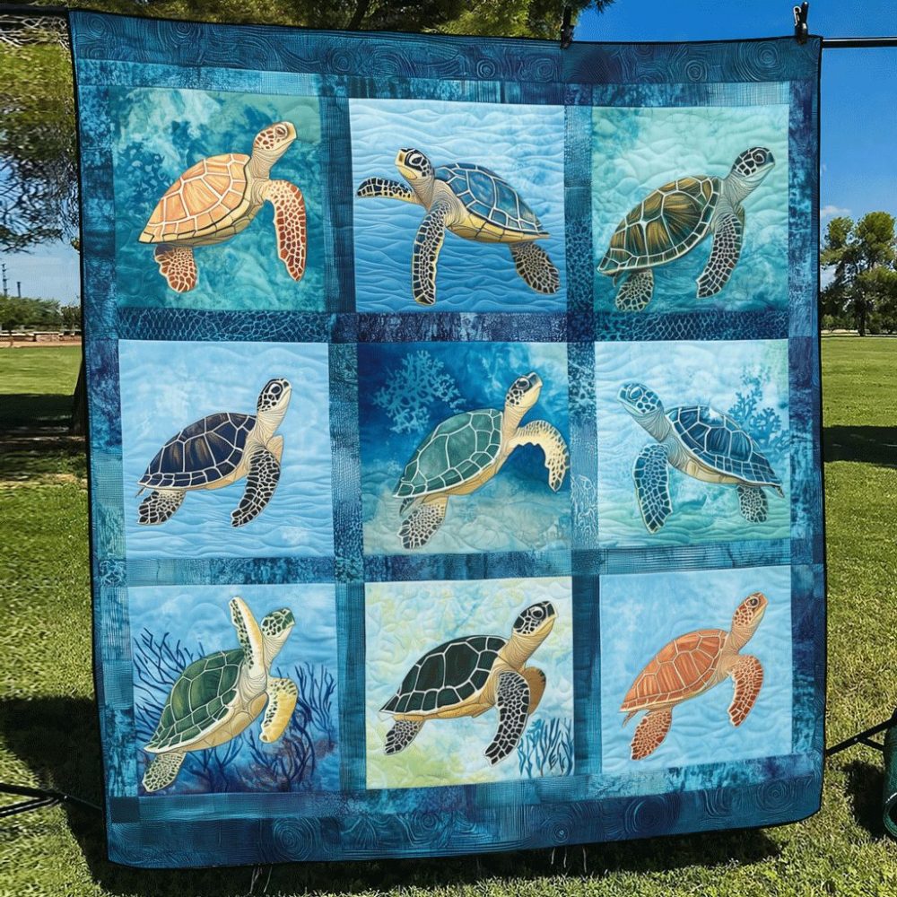 Ocean Harmony Quilted Blanket