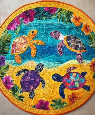 Ocean Oasis Quilted Round Mat