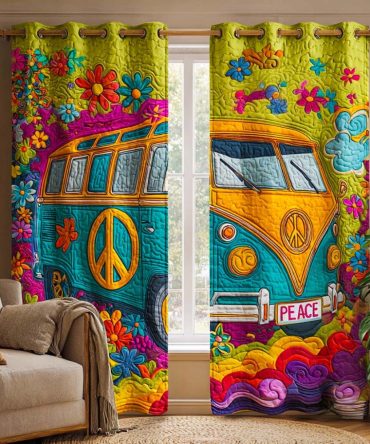 Ocean Peace Bus Quilted Curtains
