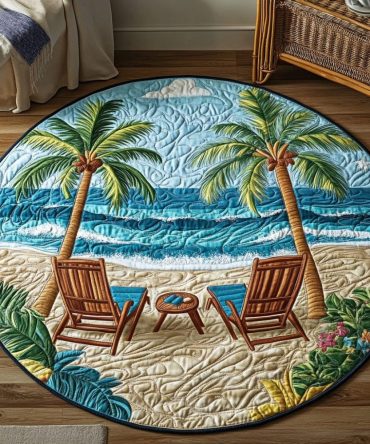 Ocean Retreat Quilted Round Mat