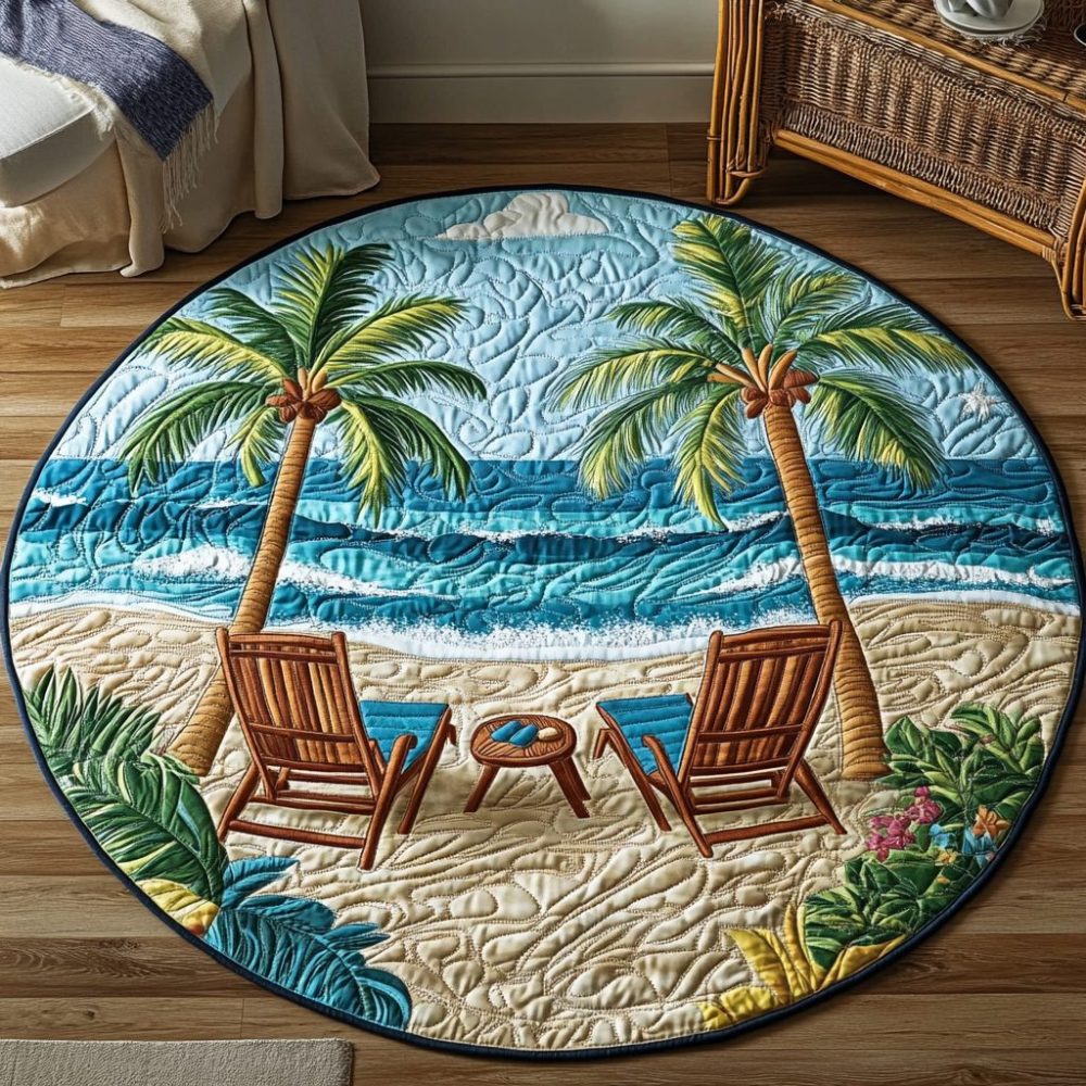Ocean Retreat Quilted Round Mat