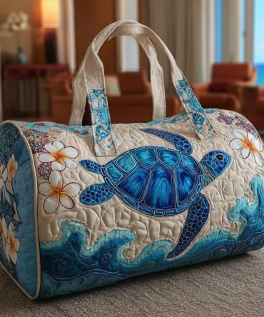 Ocean Turtle Quilted Duffle Bag