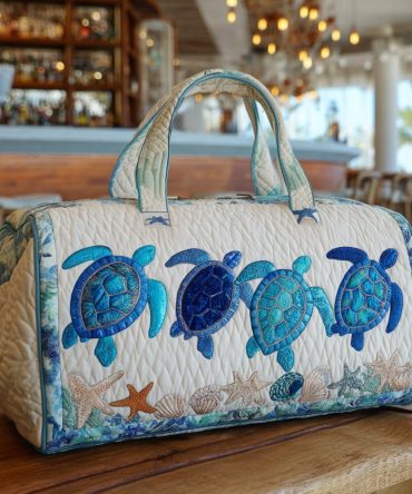 Ocean Turtle Quilted Duffle Bag