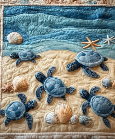 Ocean Waves Quilted Blanket