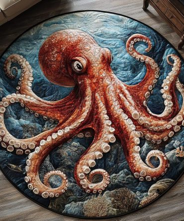 Oceanic Embrace Quilted Round Mat