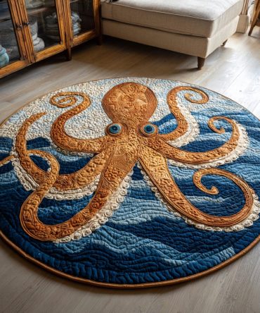 Oceanic Octopus Quilted Round Mat