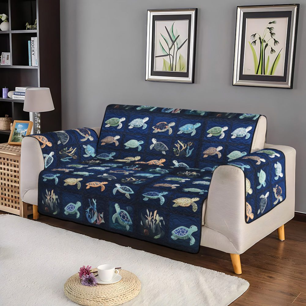 Oceanic Odyssey Quilted Sofa Cover - Image 3