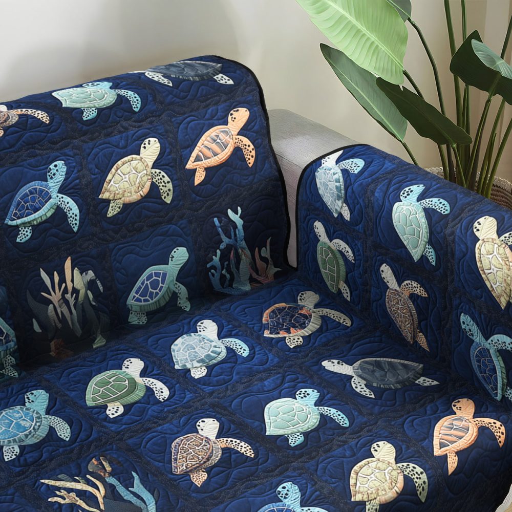 Oceanic Odyssey Quilted Sofa Cover