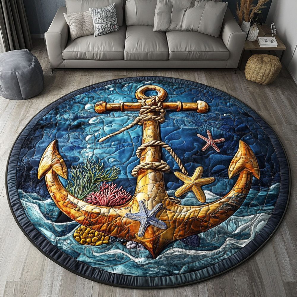Oceanic Serenity Quilted Round Mat