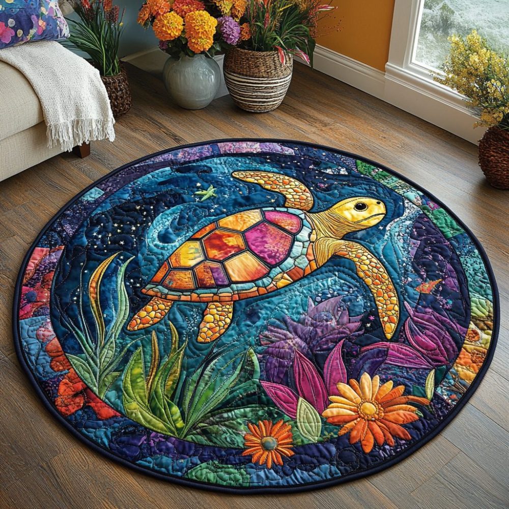 Oceanic Wanderer Quilted Round Mat