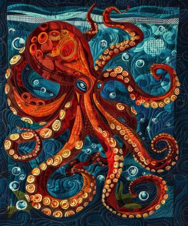 Octopus Mystique Quilted Blanket