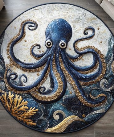 Octopus Dance Quilted Round Mat