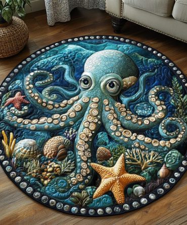 Octopus Wonder Quilted Round Mat