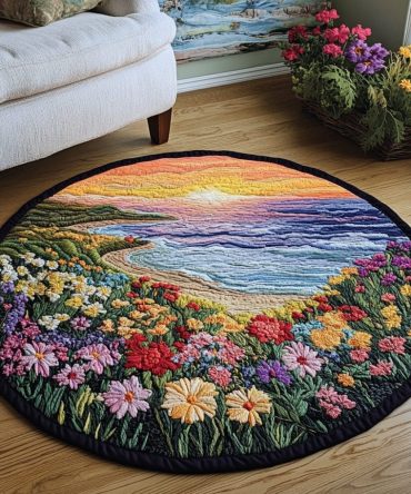Open Fields Quilted Round Mat