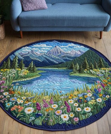 Open Horizon Quilted Round Mat