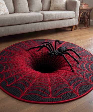 Optical Spider Quilted Round Mat
