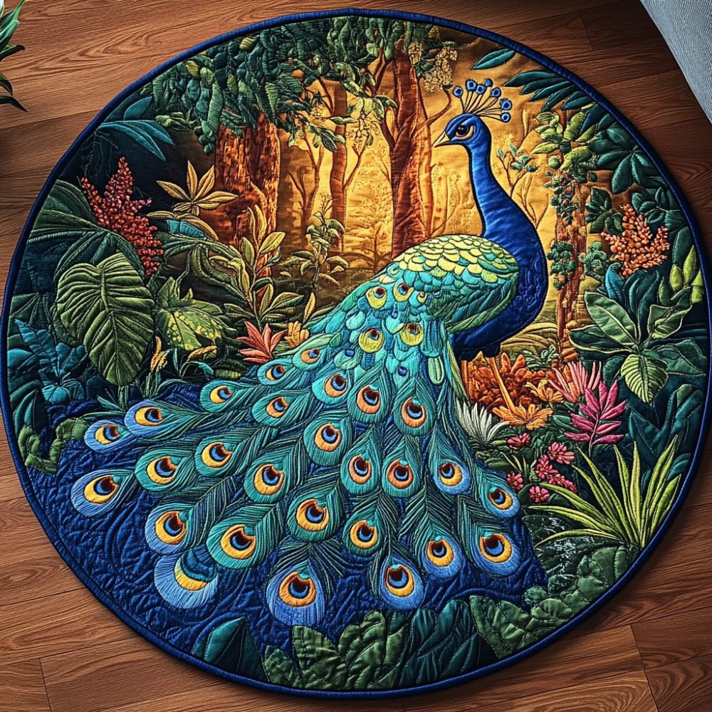 Opulent Plumage Quilted Round Mat