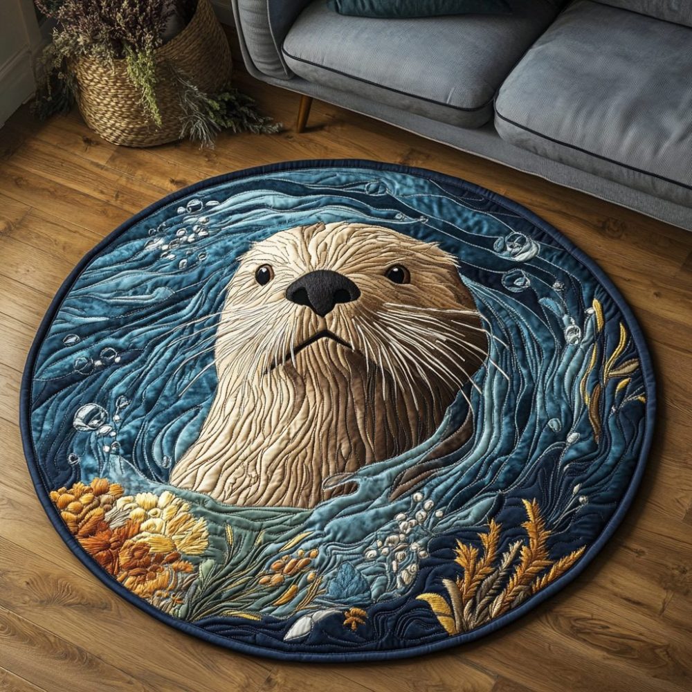 Otter Joy Quilted Round Mat