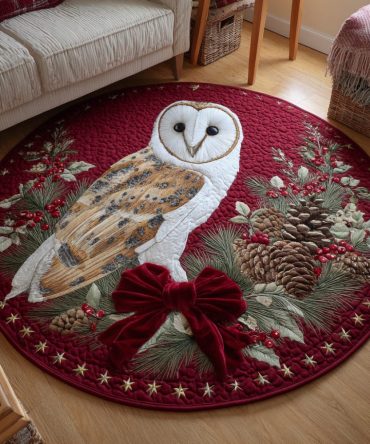 Owl Barn Quilted Round Mat