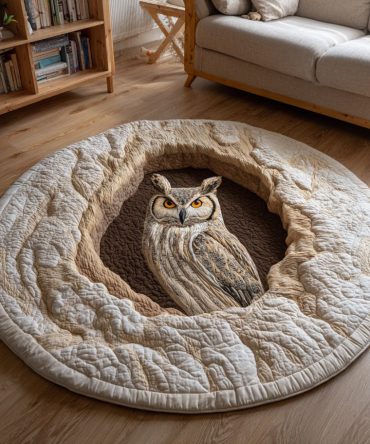 Owl Burrow Quilted Round Mat