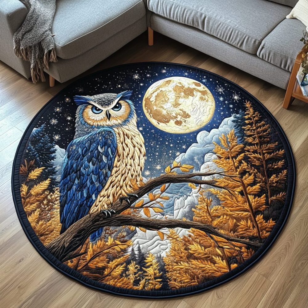 Owl Flight Quilted Round Mat