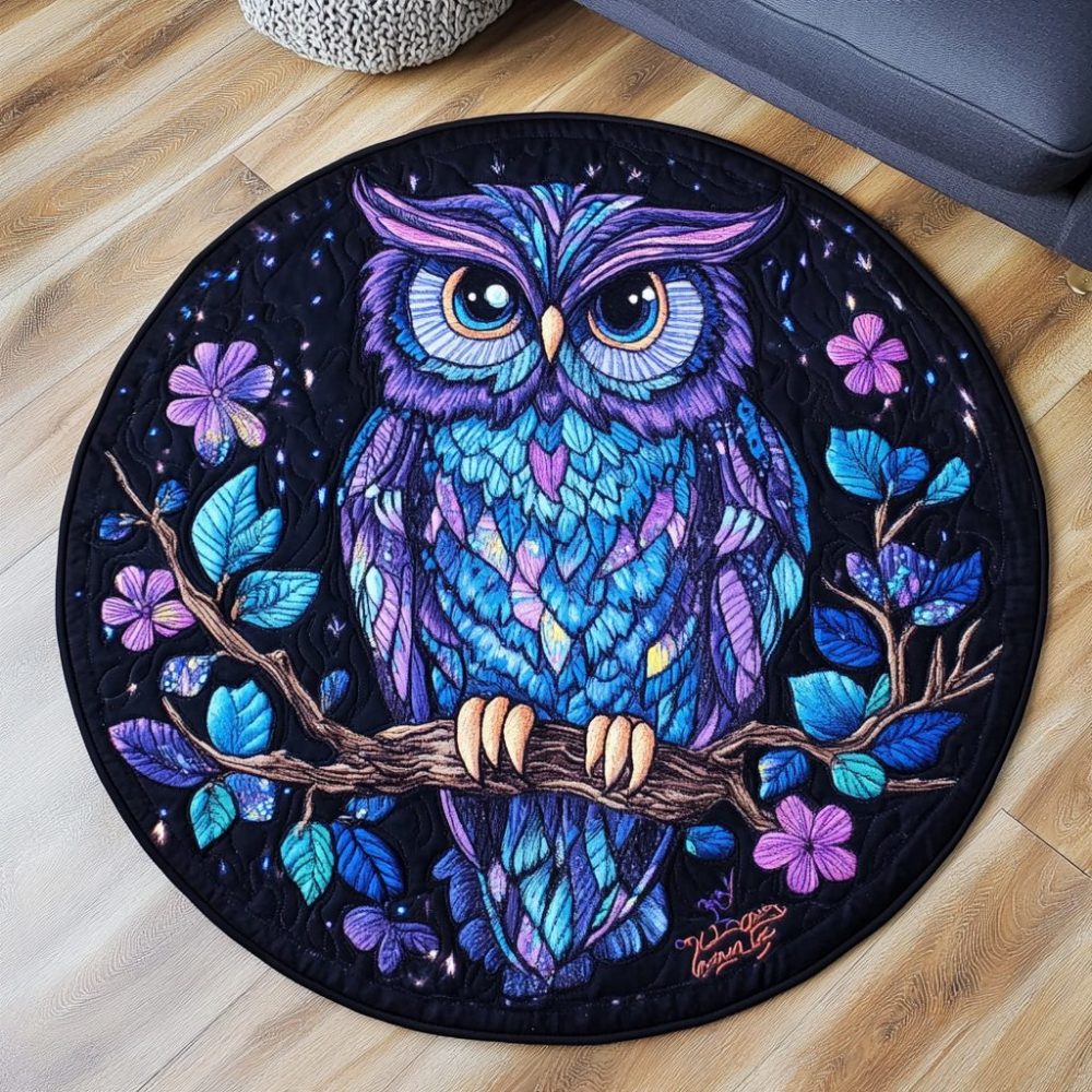 Owl Spirit Quilted Round Mat