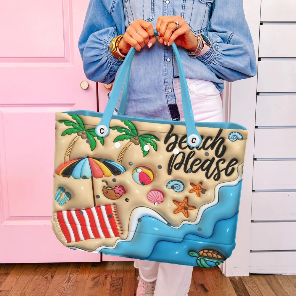 Colorful Beach-Themed Tote Bag - Perfect For Summer Getaways & Poolside Fun! - Image 5