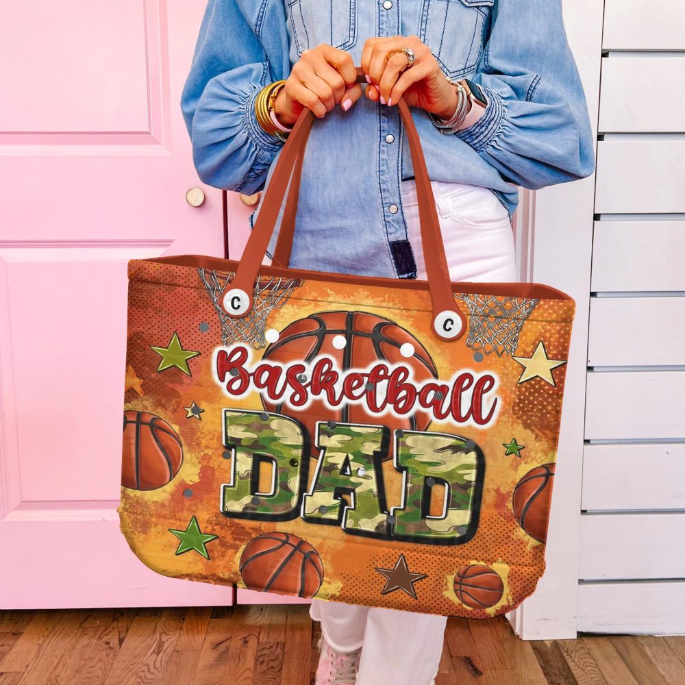 Bucket Tote Bag, Limited Edition Bogg Bag, Beach Bag Basketball Dad Camo - Image 4