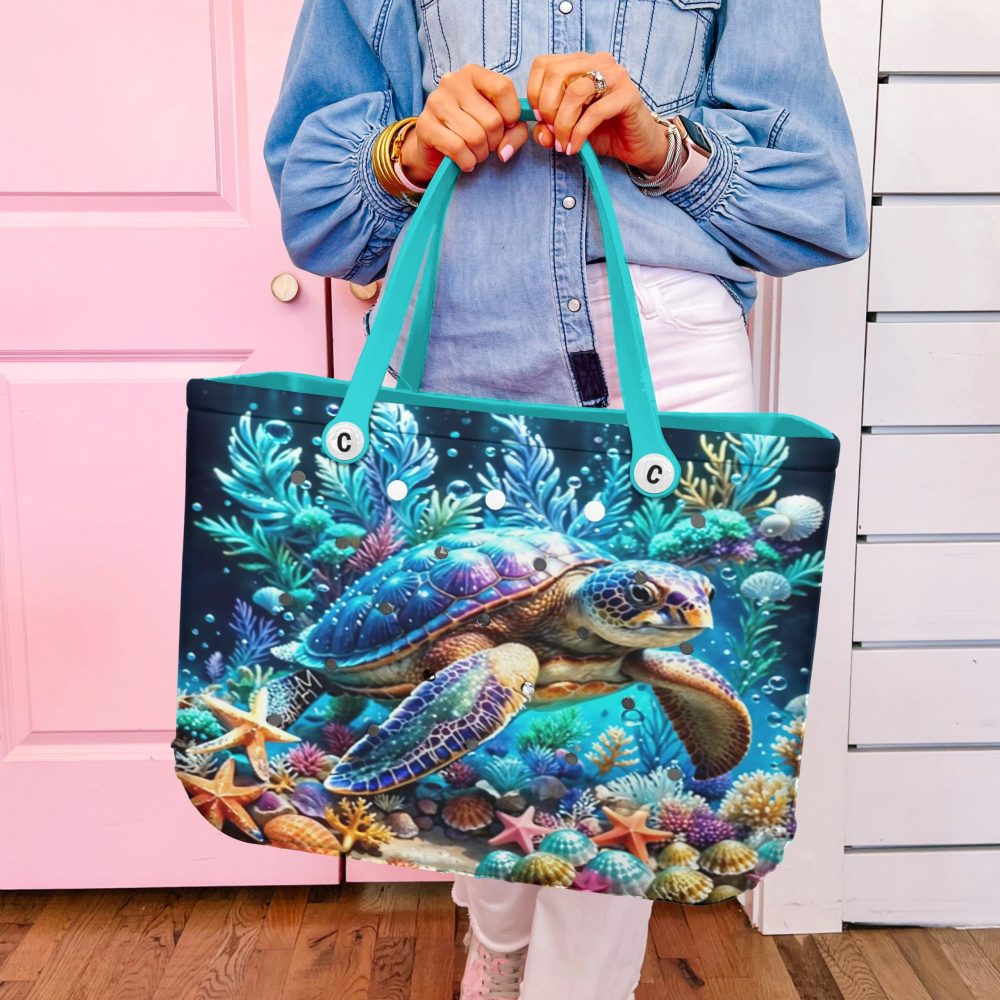 Tropical Sea Turtle Beach Tote Bag – Vibrant Ocean Design, Perfect For Summer Adventures - Image 5