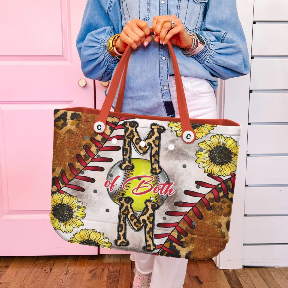 Stylish Sunflower Baseball Mom Tote Bag - Perfect For Sports & Everyday Use - Image 4