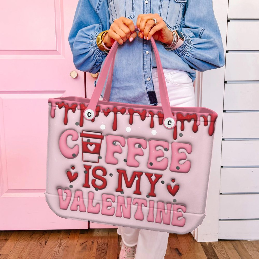 Bucket Tote Bag, Limited Edition Bogg Bag, Beach Bag Coffee Love - Image 3