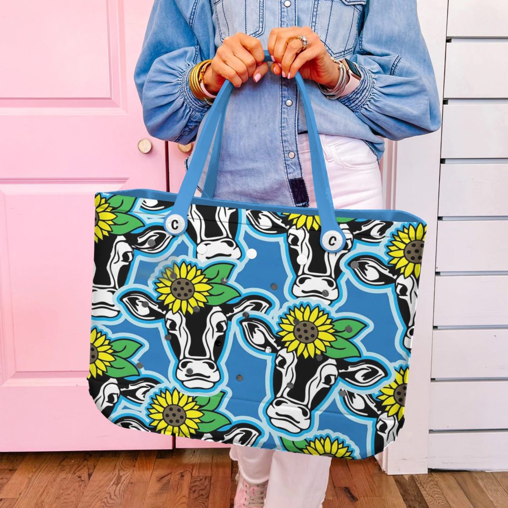 Bucket Tote Bag, Limited Edition Bogg Bag, Beach Bag Udderly Bright - Image 4