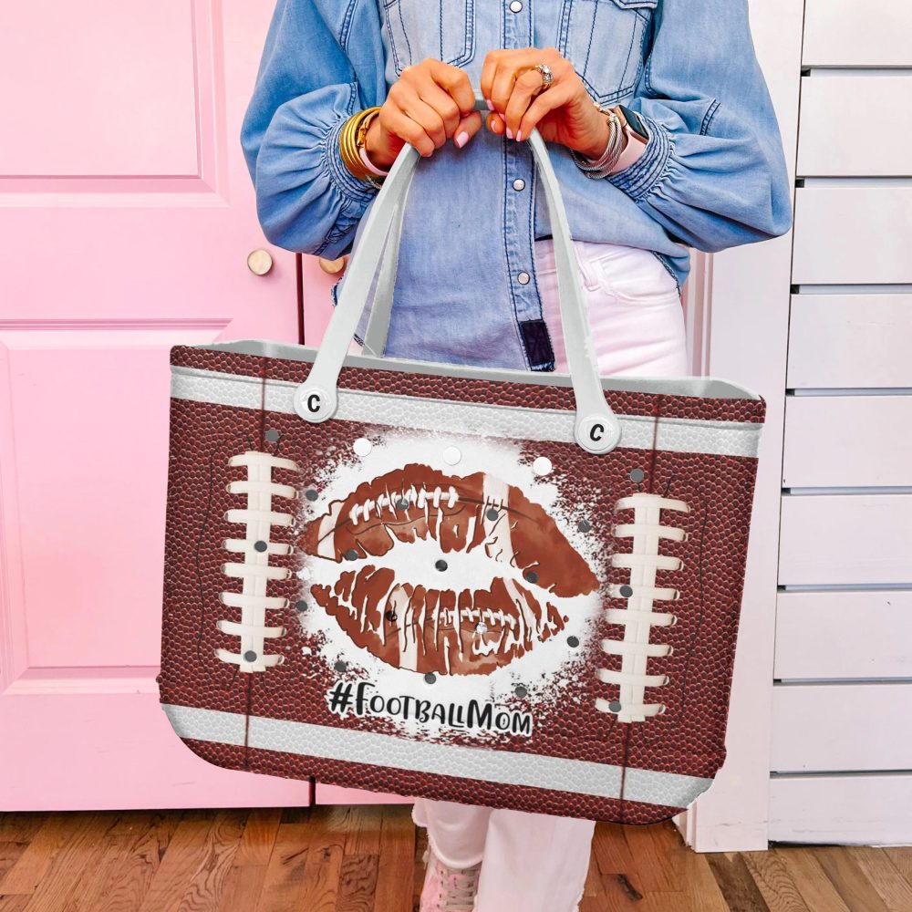 Bucket Tote Bag, Limited Edition Bogg Bag, Beach Bag Gridiron Kiss - Image 5