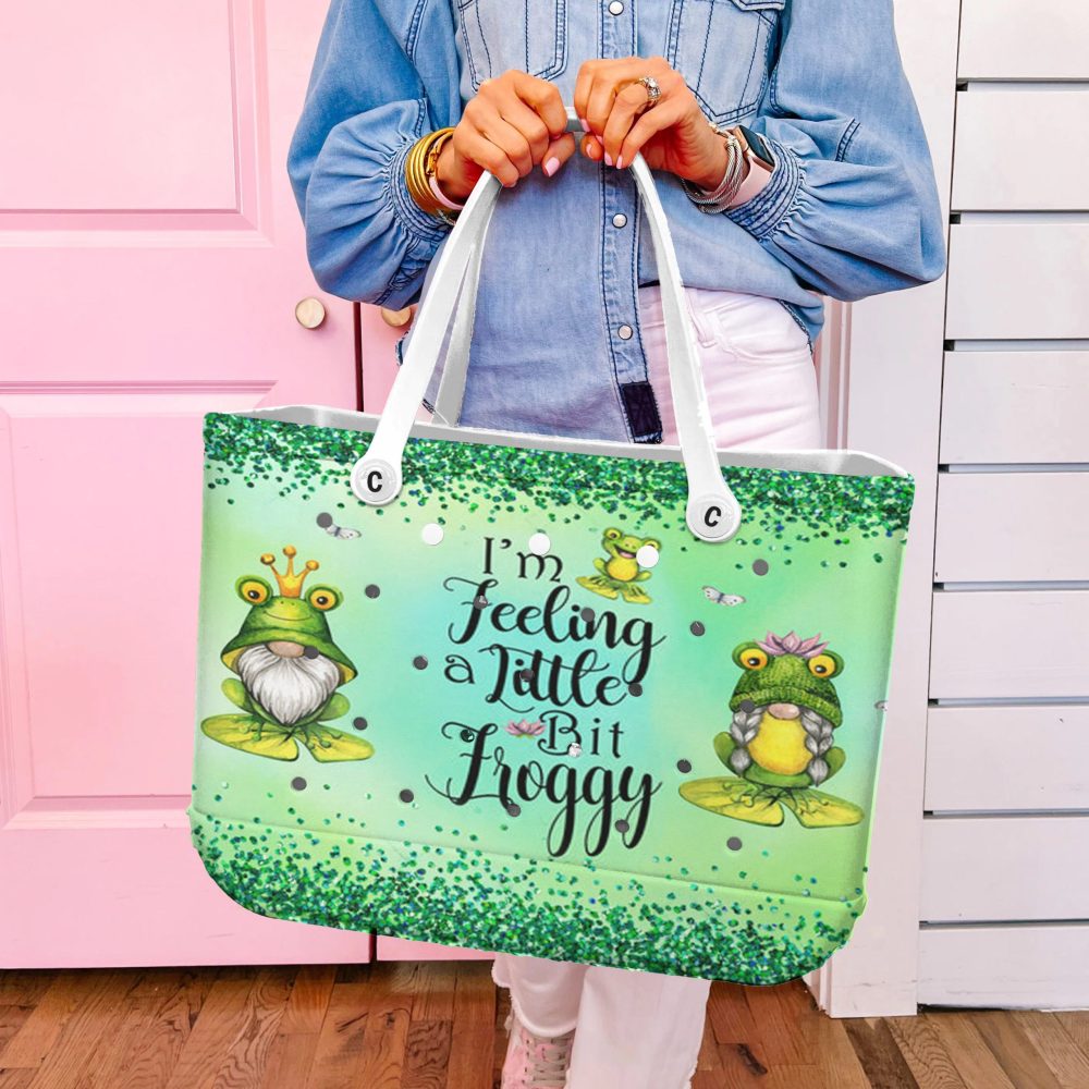 Bucket Tote Bag, Limited Edition Bogg Bag, Beach Bag Feeling Froggy - Image 3