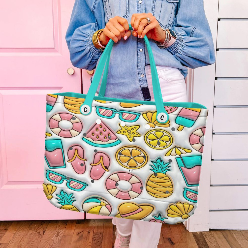 Bucket Tote Bag, Limited Edition Bogg Bag, Beach Bag Summer Giggles - Image 6