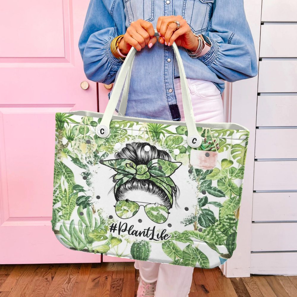 Bucket Tote Bag, Limited Edition Bogg Bag, Beach Bag House Plants - Image 4