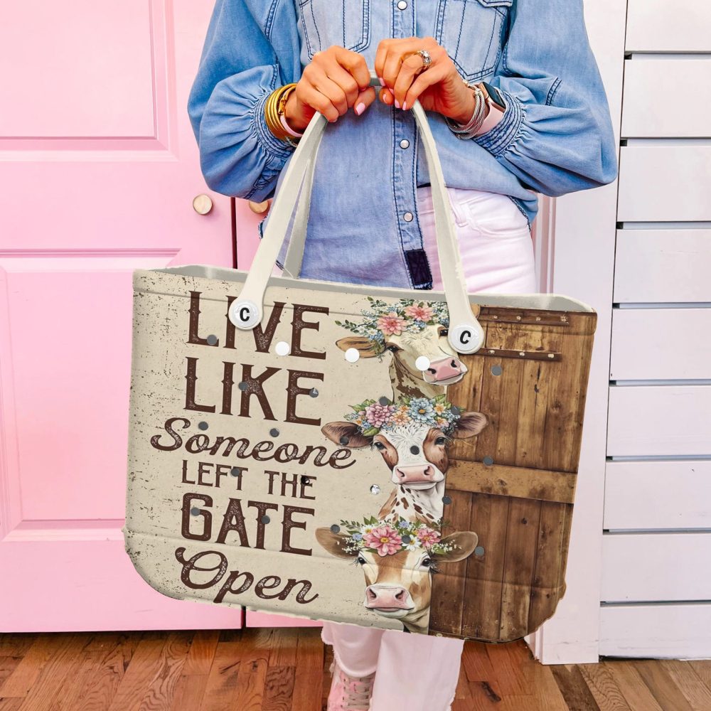 Bucket Tote Bag, Limited Edition Bogg Bag, Beach Bag Run Wild Farm - Image 3